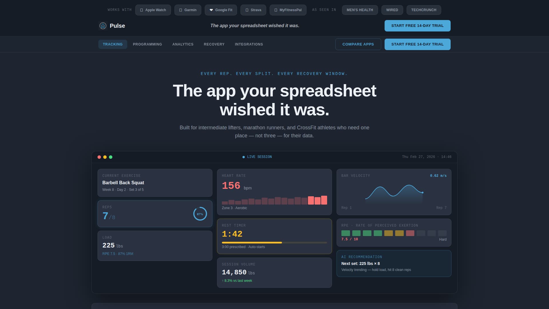 Pulse - Powerful Fitness App Landing Page Template