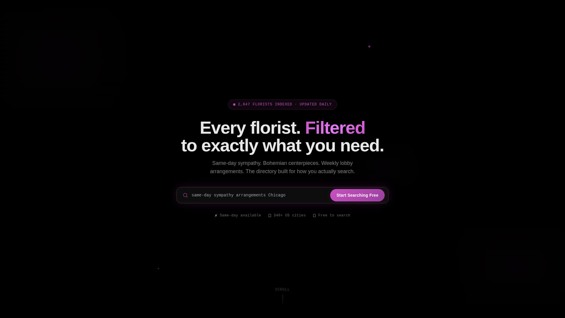 Florist - Glowing Directory Landing Page Template