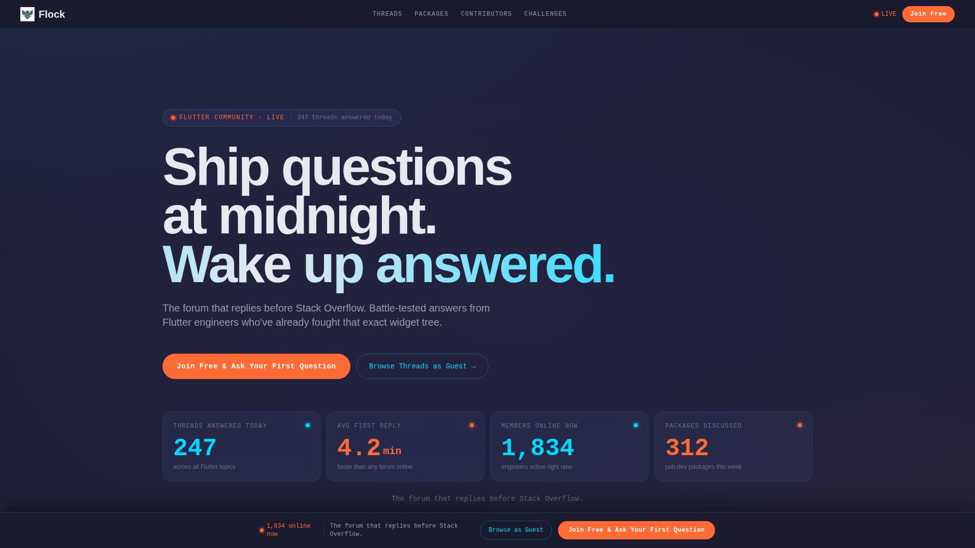Flock - Dynamic Flutter Landing Page Template