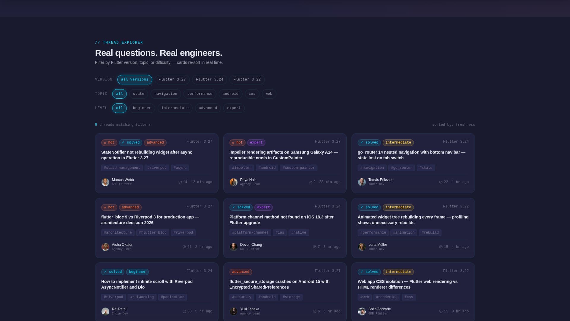 Flock - Dynamic Flutter Landing Page Template