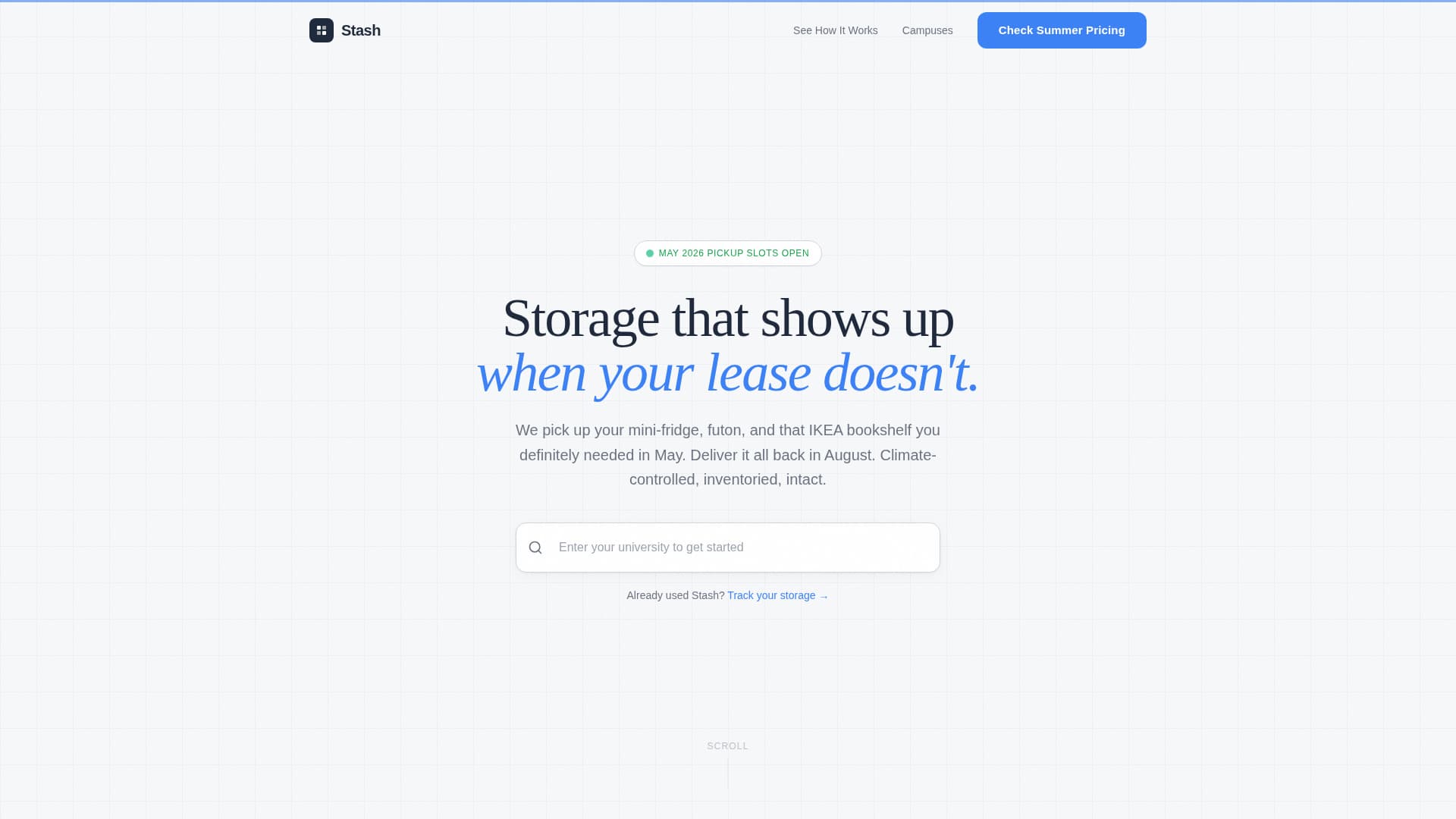 Stash - Reliable Studentstorage Landing Page Template