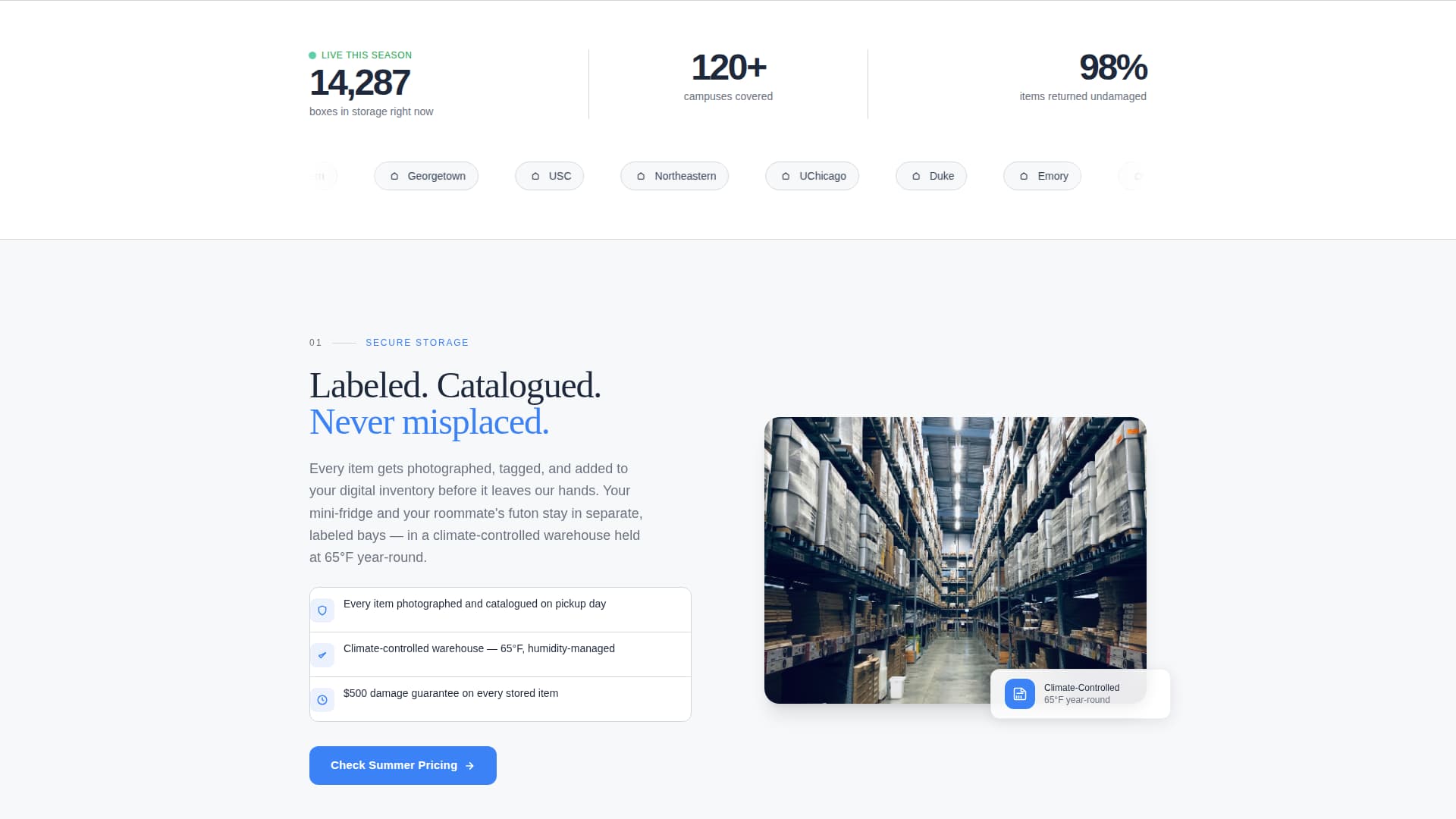 Stash - Reliable Studentstorage Landing Page Template