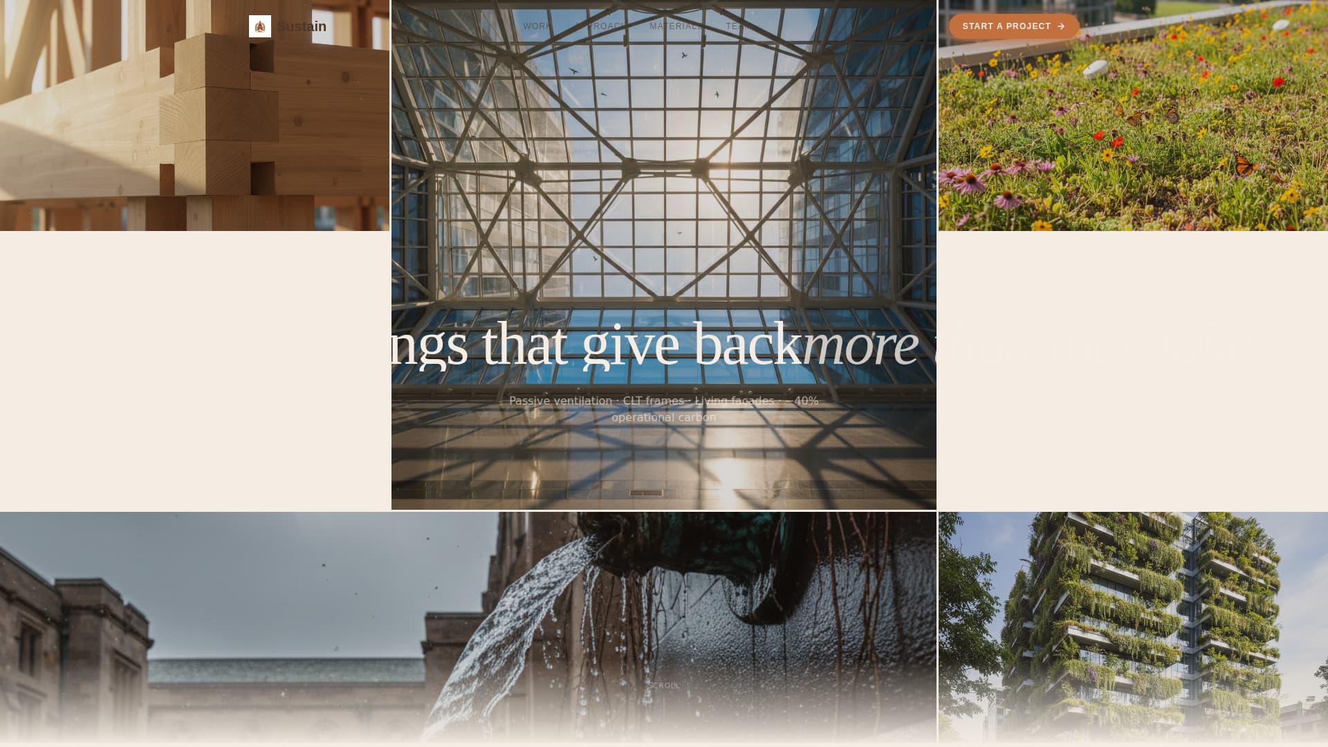 Sustain - Precision Architecture Landing Page Template