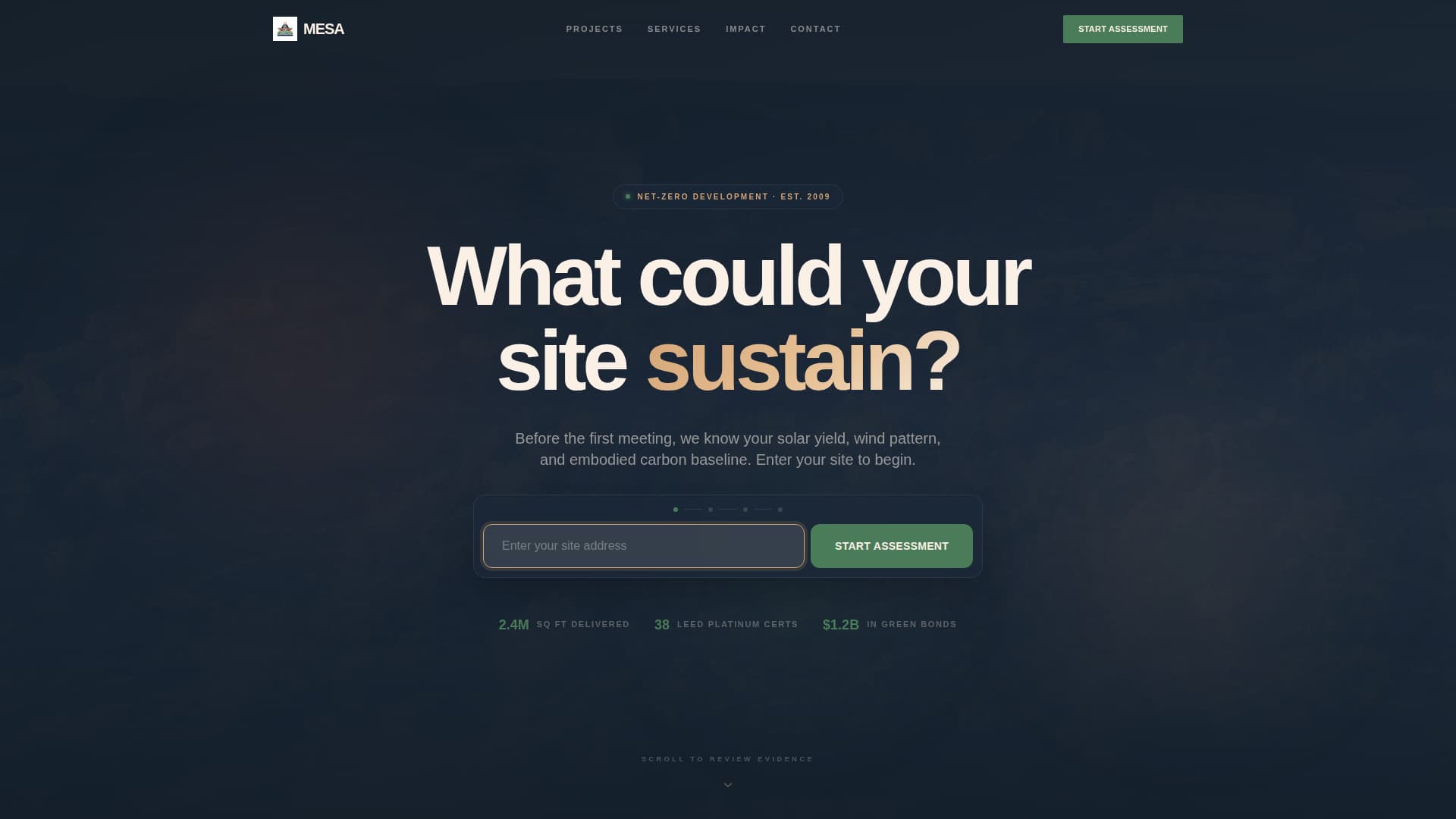 Mesa - Net-Zero Real Estate Landing Page Template