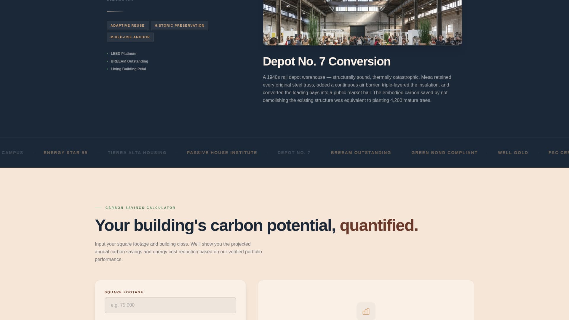 Mesa - Net-Zero Real Estate Landing Page Template