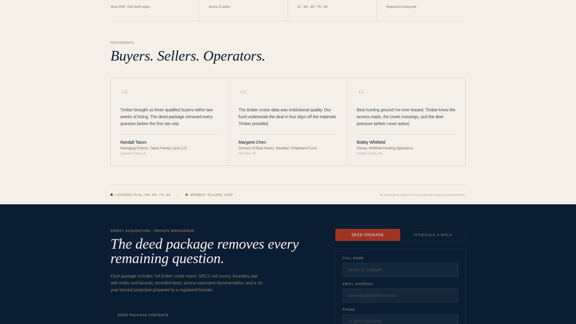 Timber - Authoritative Timberland Landing Page Template