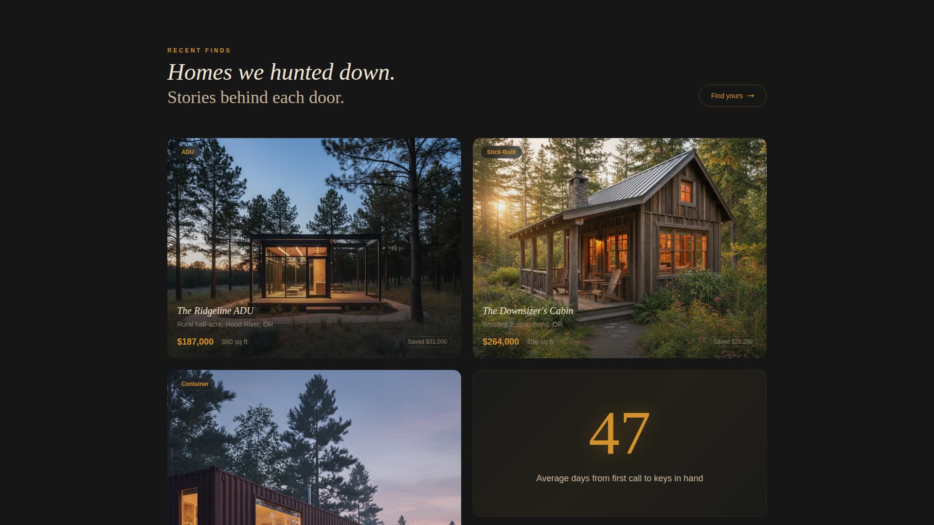Dwell - Immersive Tinyhome Landing Page Template