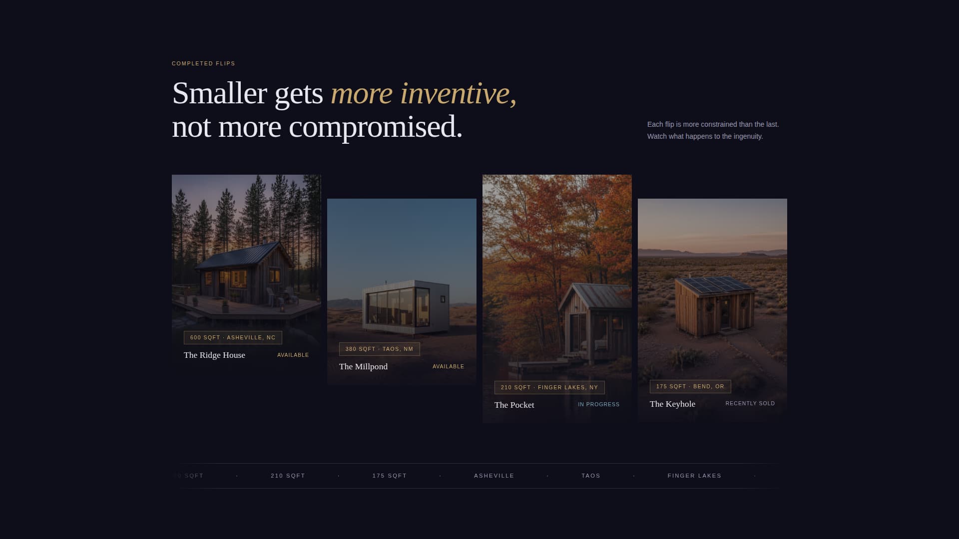 Downsize - Immersive Tinyhome Landing Page Template