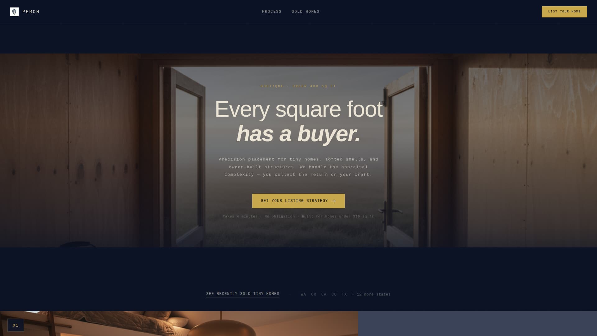 Perch - Precision Tinyhome Landing Page Template