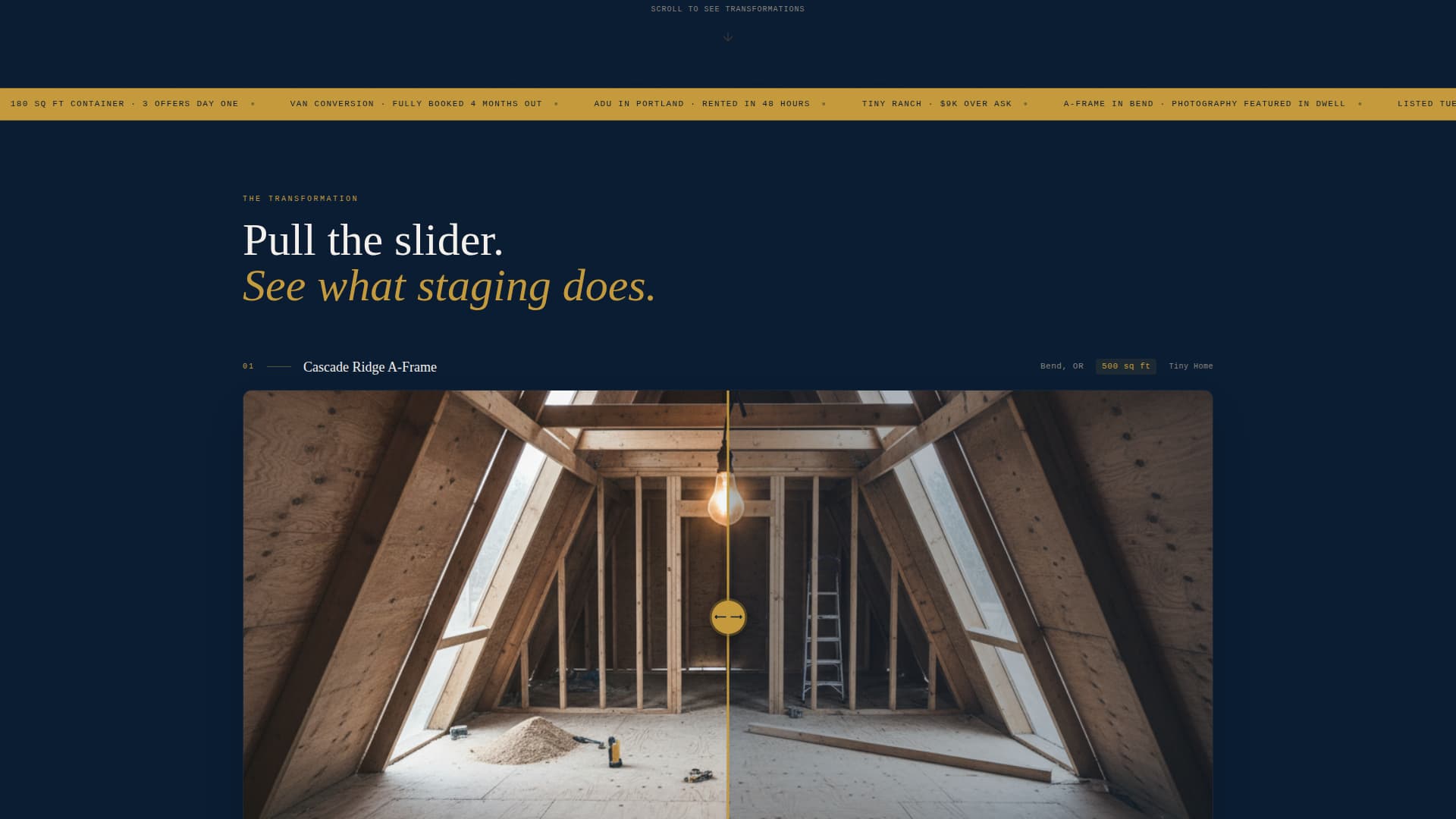 Stagecraft - Immersive Tinyhome Landing Page Template