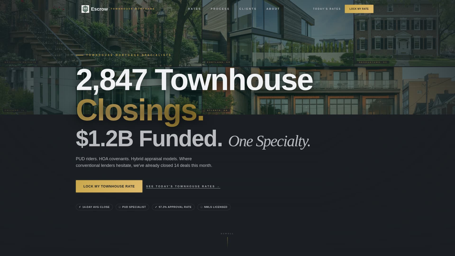 Vault — Authoritative Townhouse Mortgage Landing Page Template