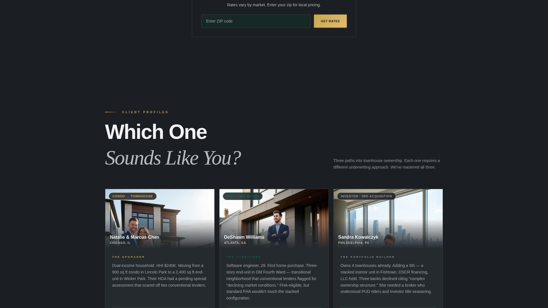 Vault — Authoritative Townhouse Mortgage Landing Page Template