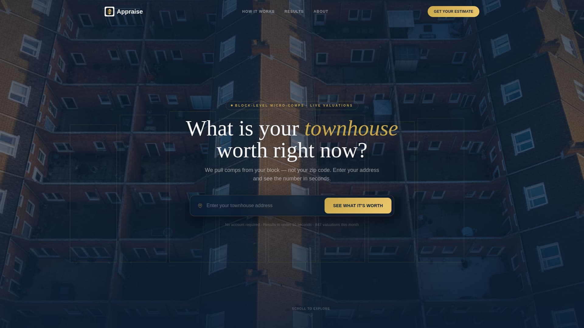 Appraise - Precision Townhouse Landing Page Template
