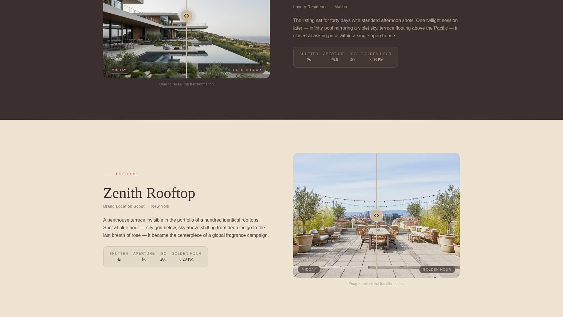 Dusk - Breathtaking Photography Landing Page Template