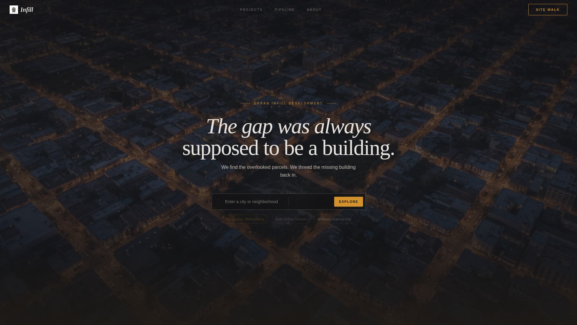 Infill - Transformative Developer Landing Page Template