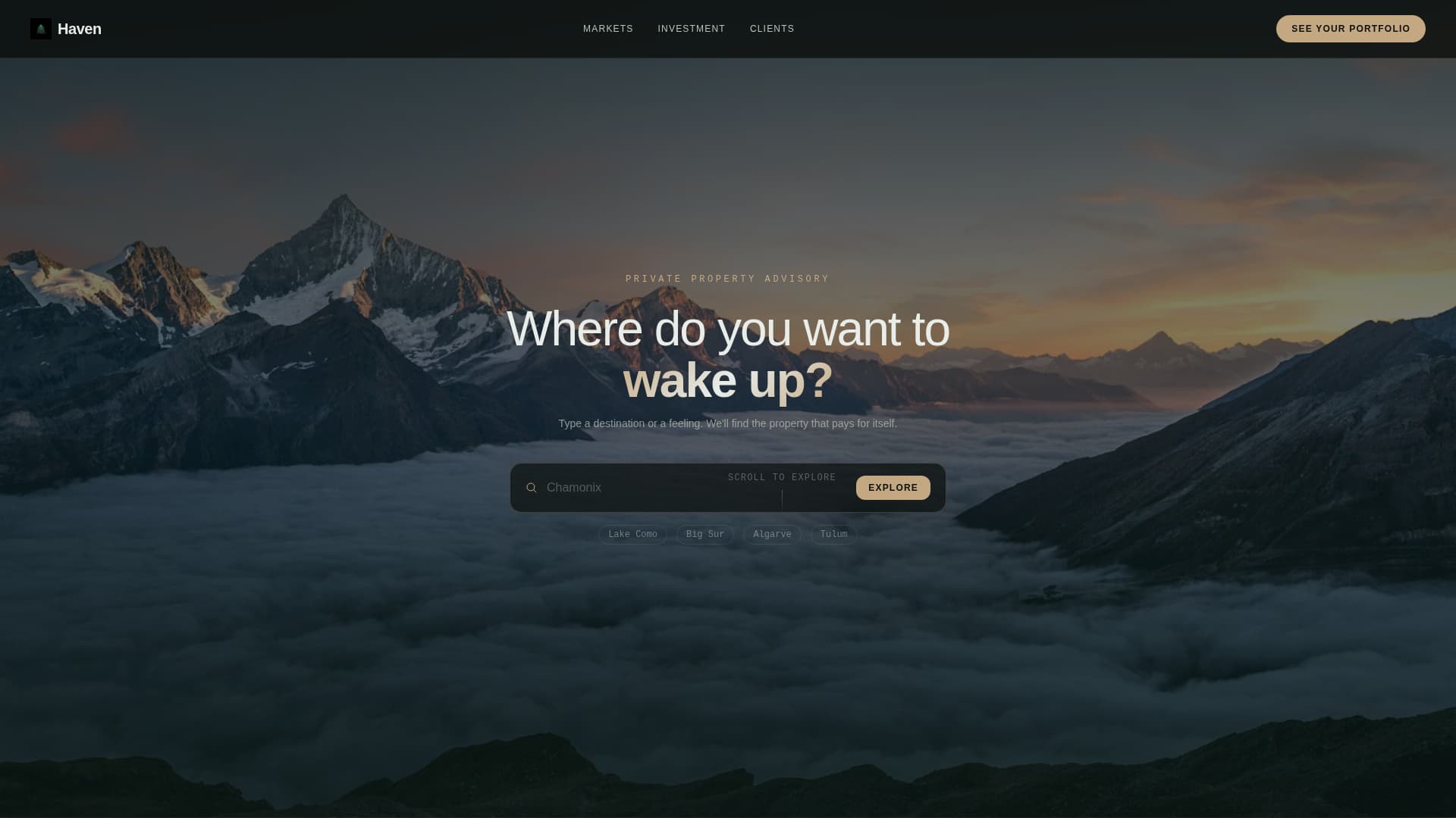 Haven - Exclusive Vacationproperty Landing Page Template