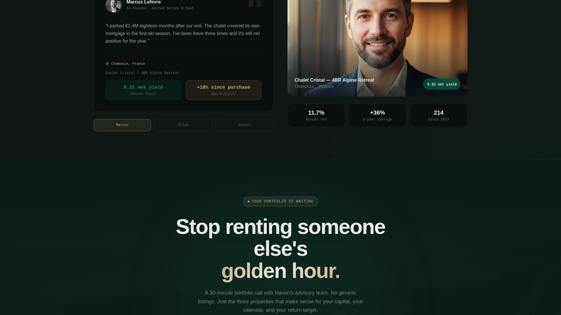 Haven - Exclusive Vacationproperty Landing Page Template