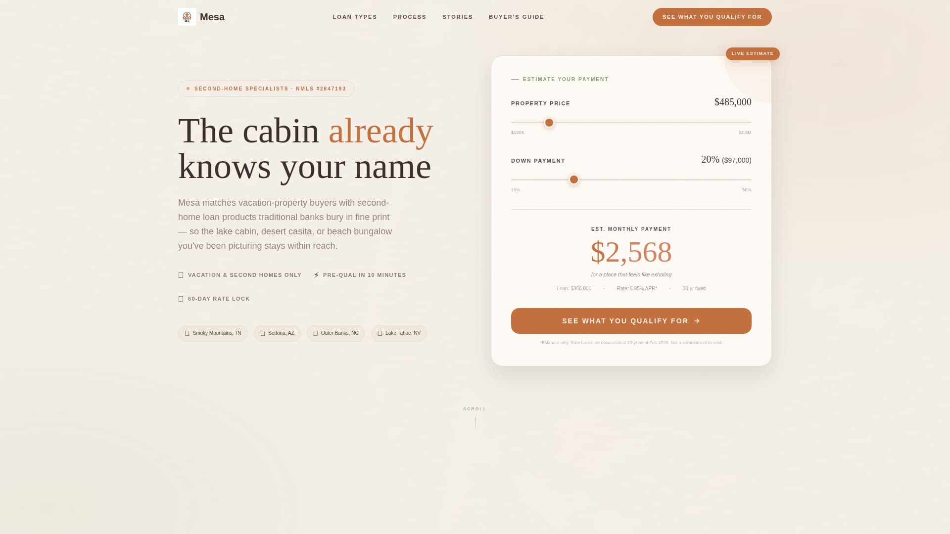 Mesa - Serene Vacationhome Landing Page Template