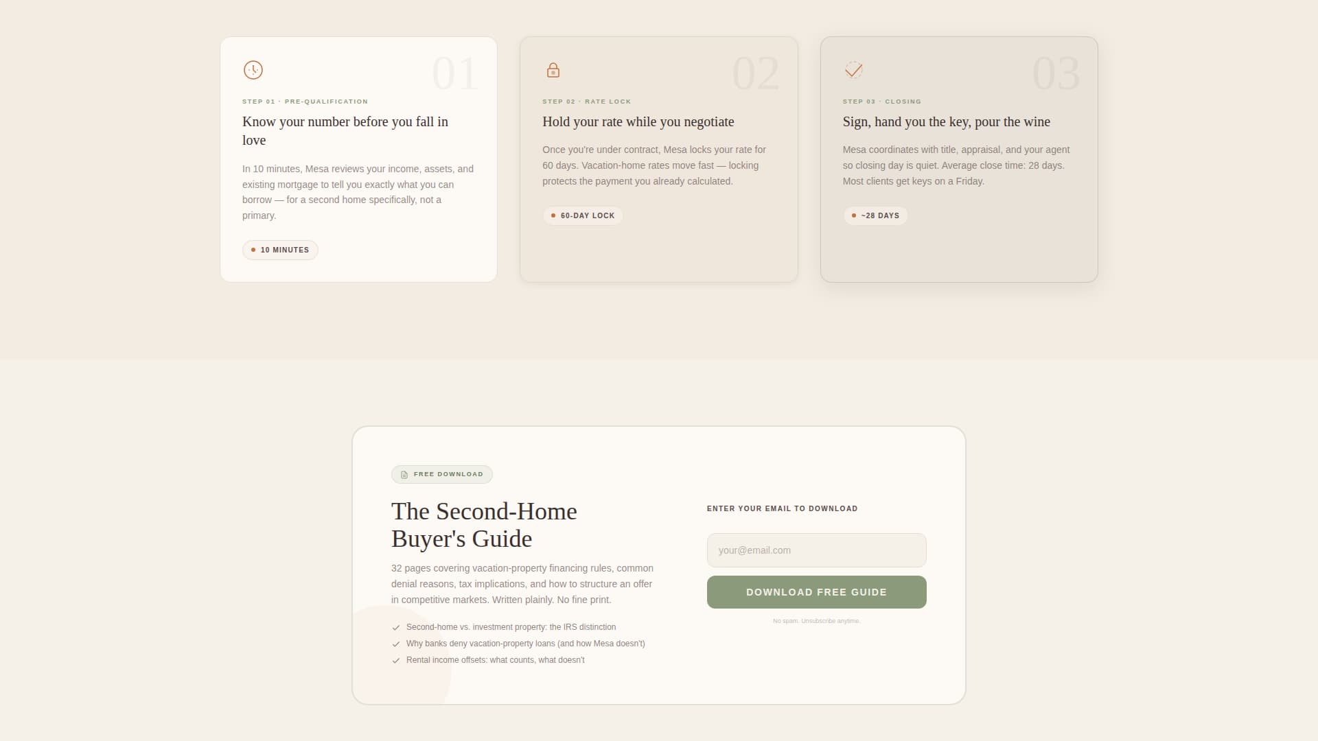 Mesa - Serene Vacationhome Landing Page Template