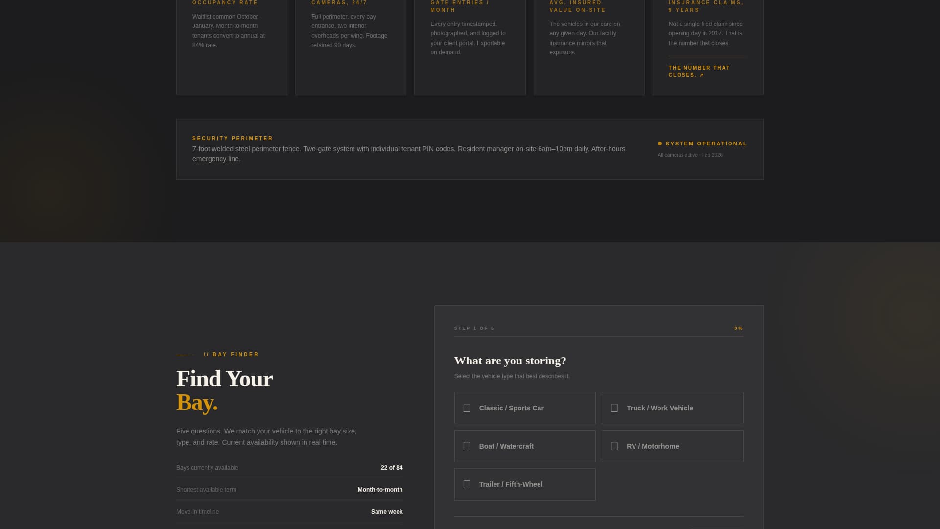 Vault - Premium Vehiclestorage Landing Page Template