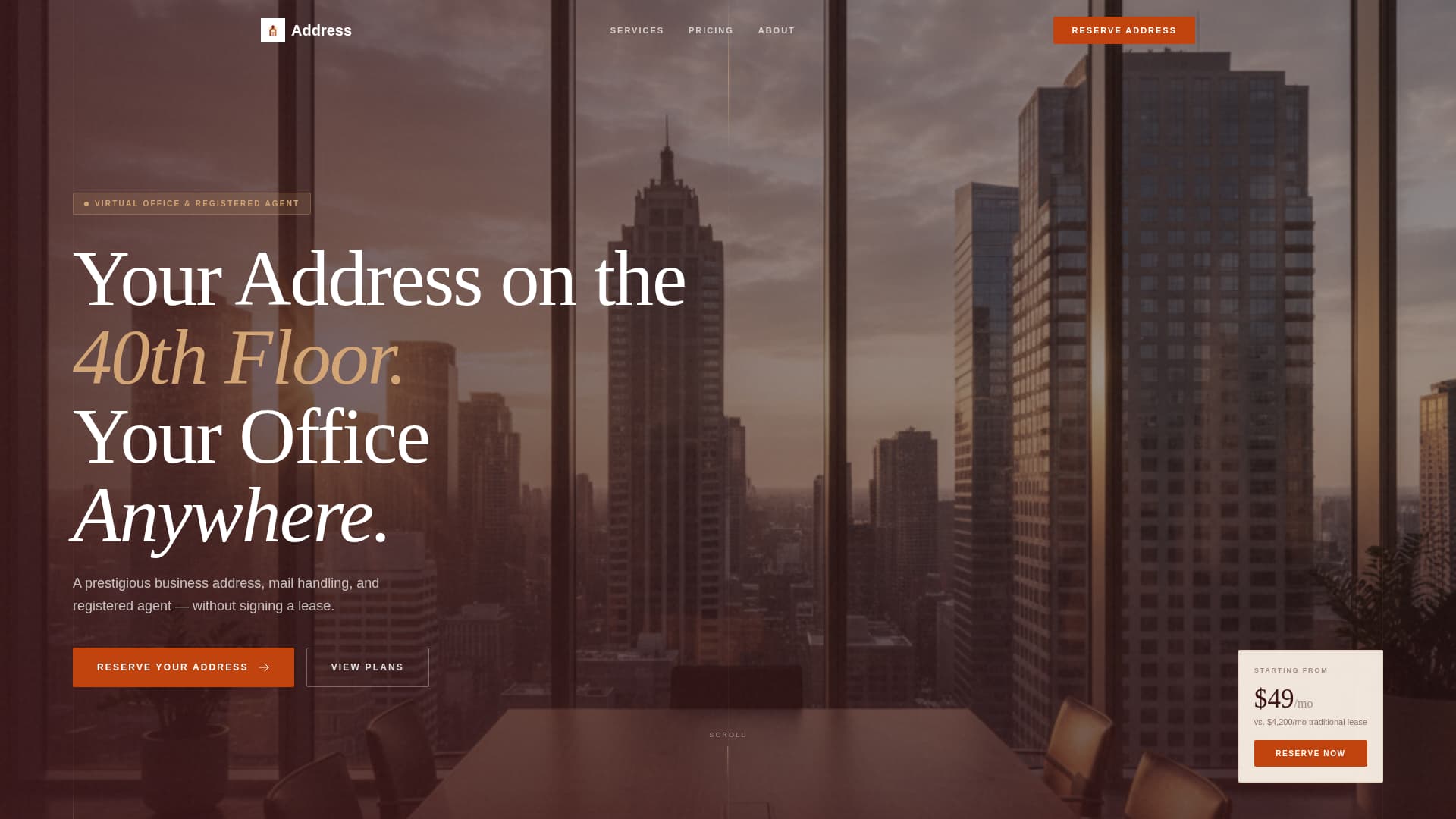 Presence — Luxe Virtual Office Landing Page Template