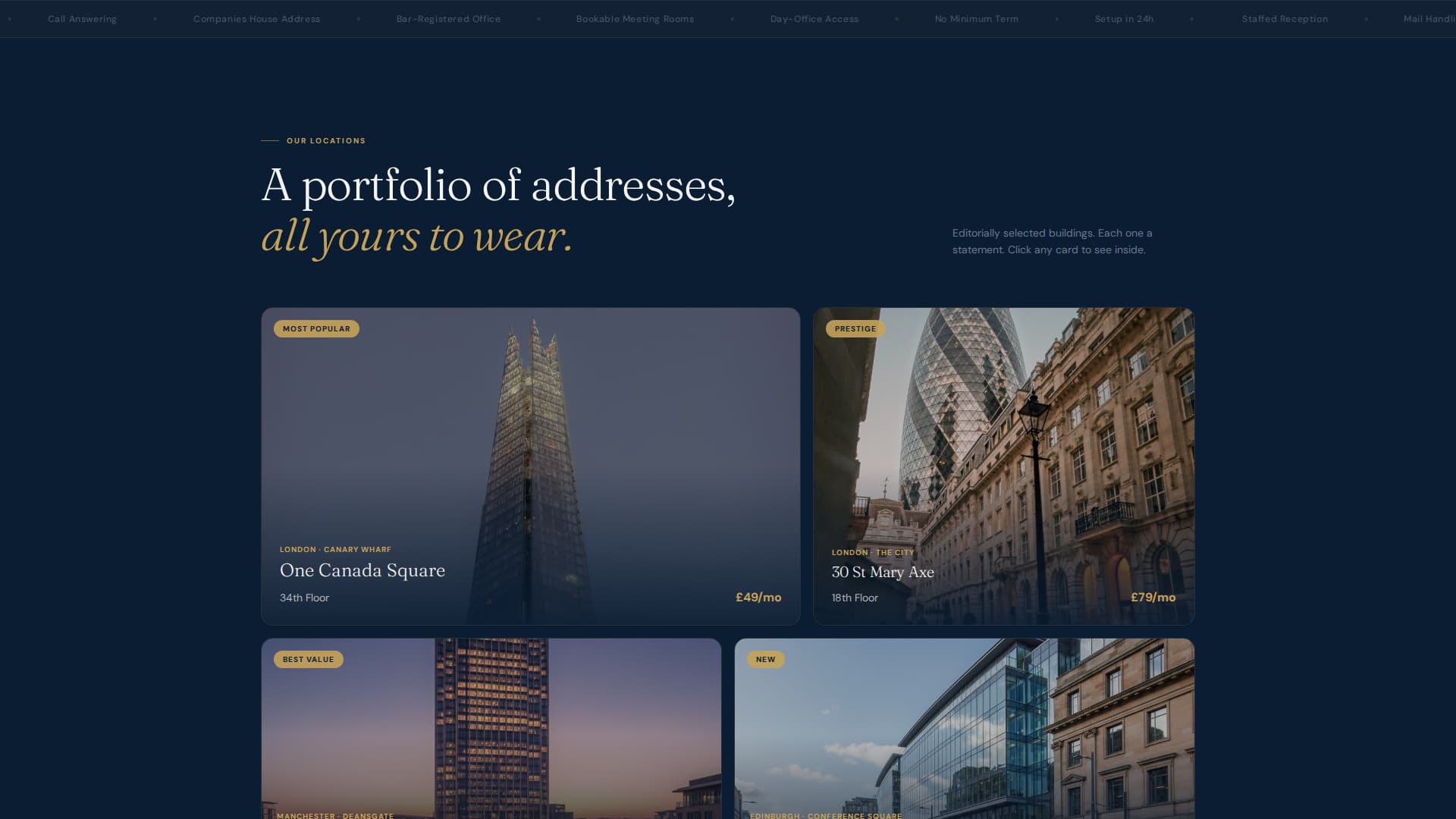 Address - Prestigious Virtualoffice Landing Page Template