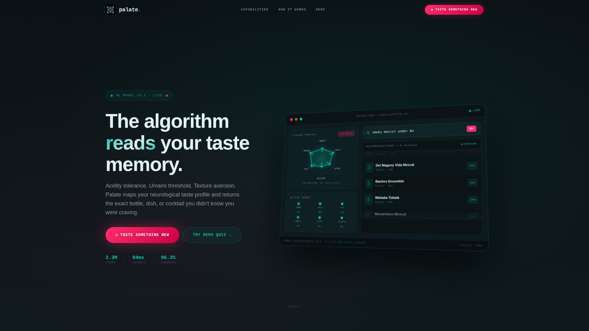 Palate - Intelligent Beverage Landing Page Template