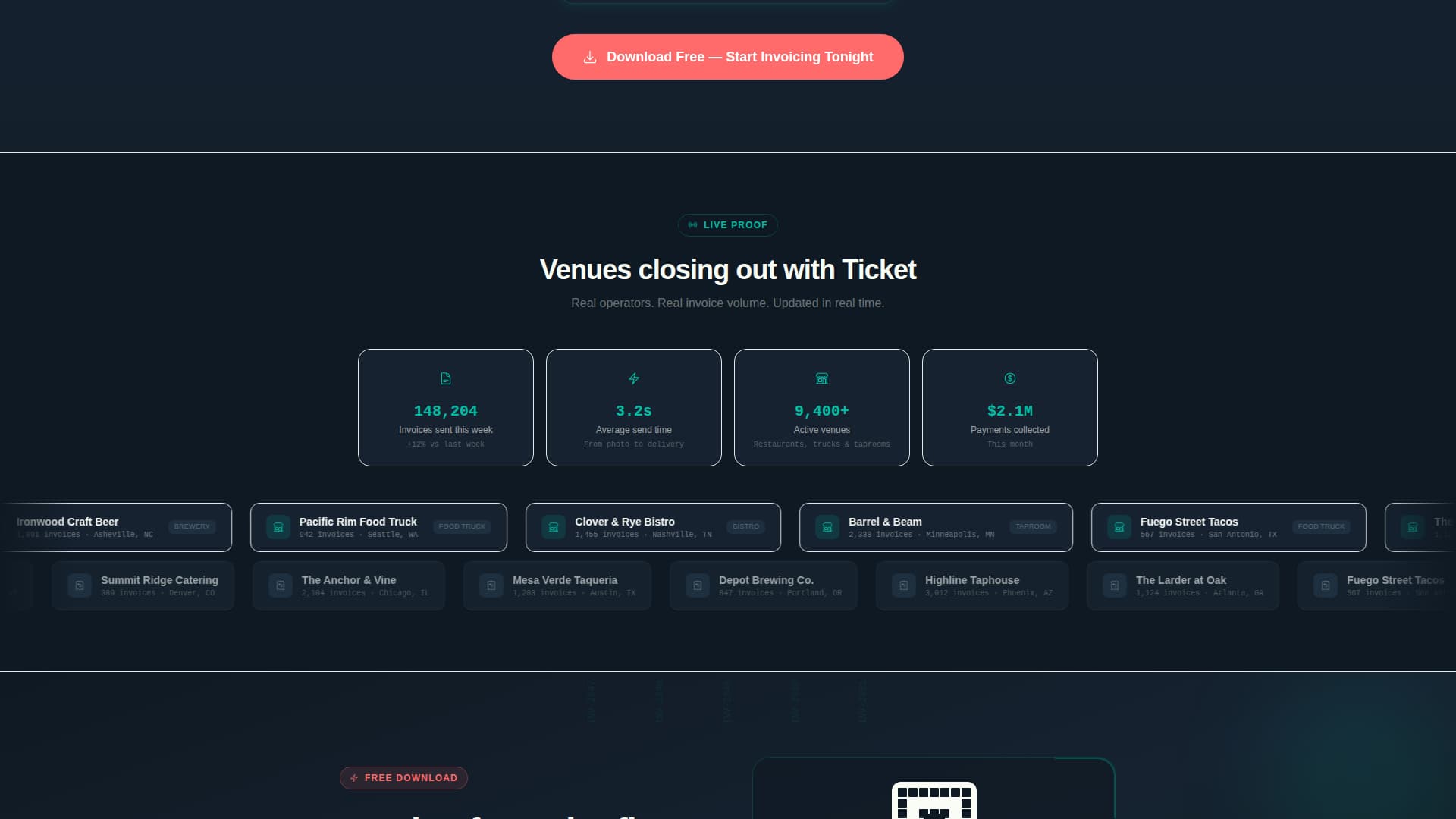 Ticket - Powerful Invoicing Landing Page Template