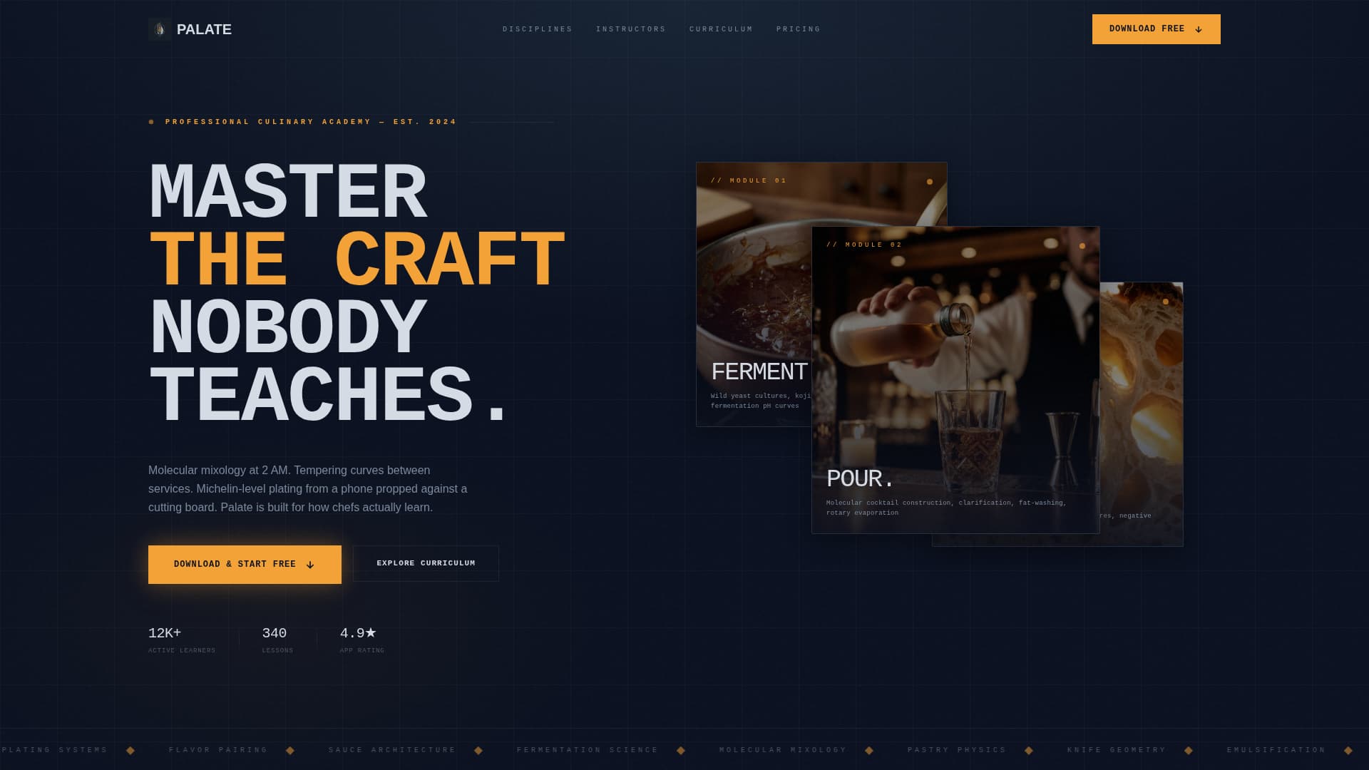 Palate - Immersive Culinary Landing Page Template