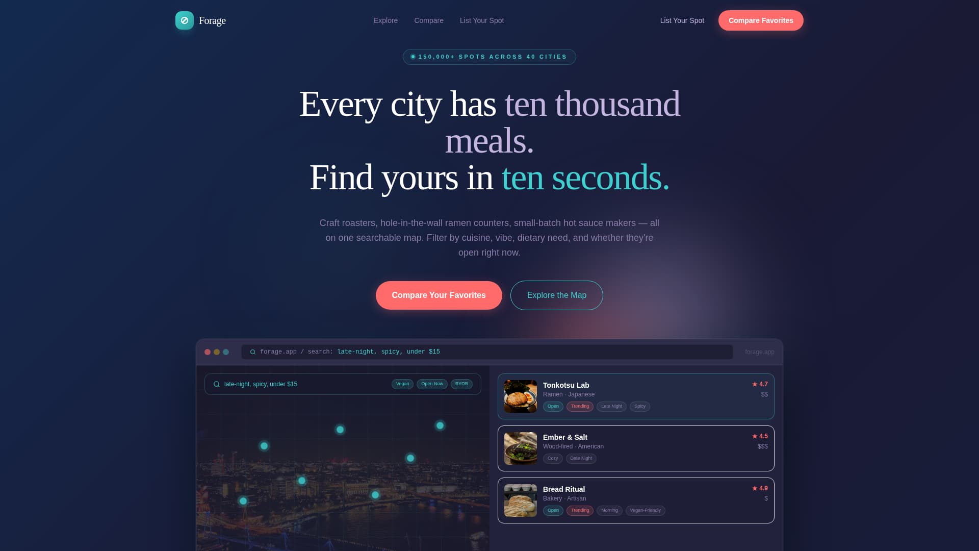 Forage - Discoverable Fooddirectory Landing Page Template
