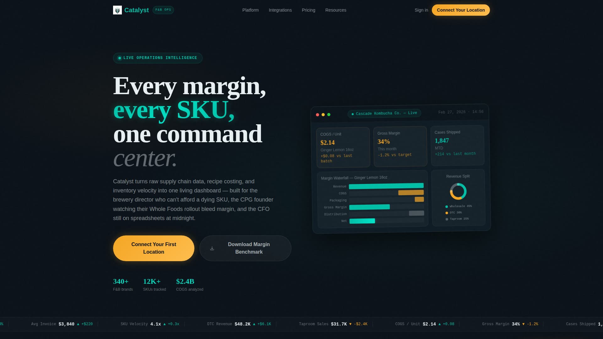Catalyst - Powerful Food & Beverage Landing Page Template