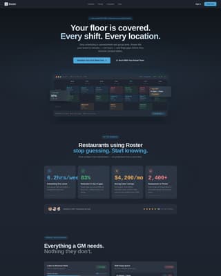 Roster - Dynamic Staff Scheduling Landing Page Template