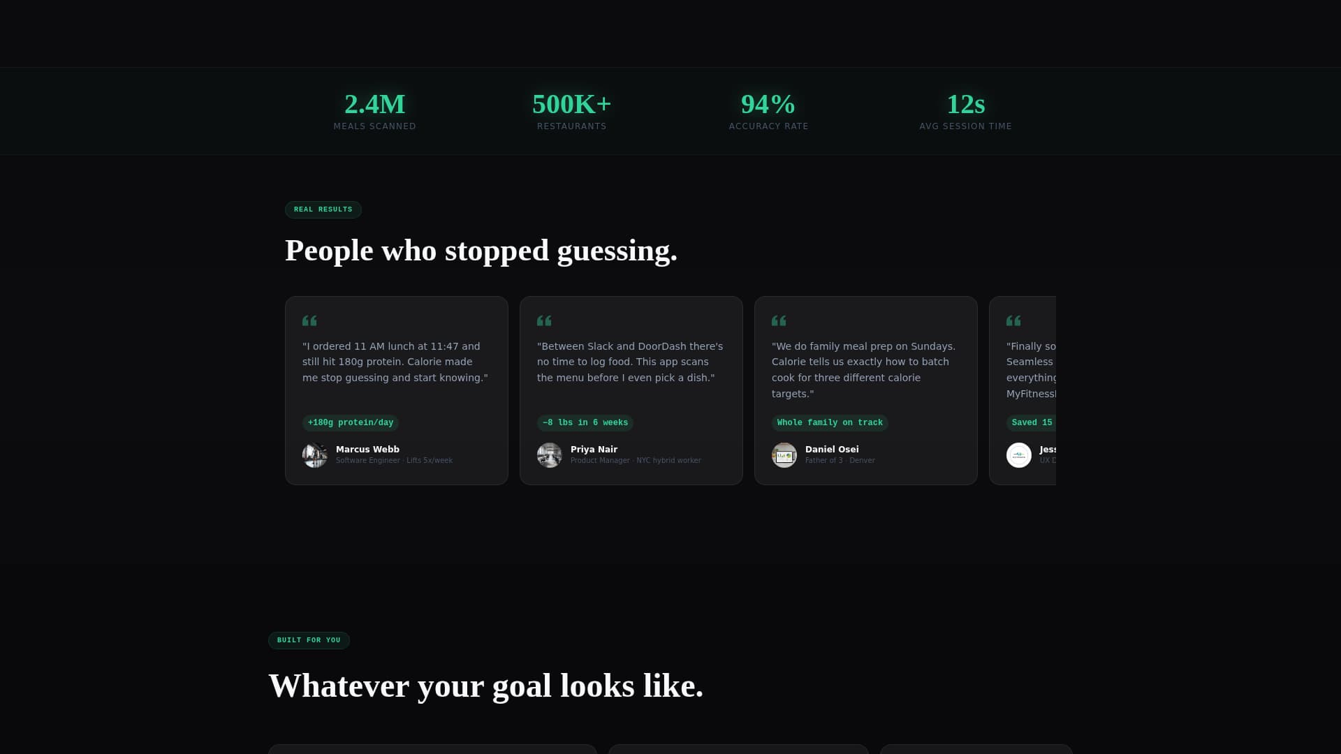 Calorie - Powerful Foodtech Landing Page Template