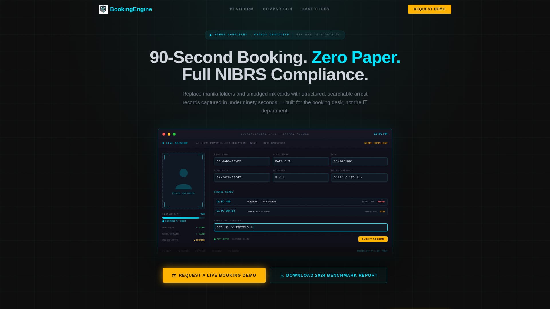 Forensic Vertical SaaS Booking Website Template