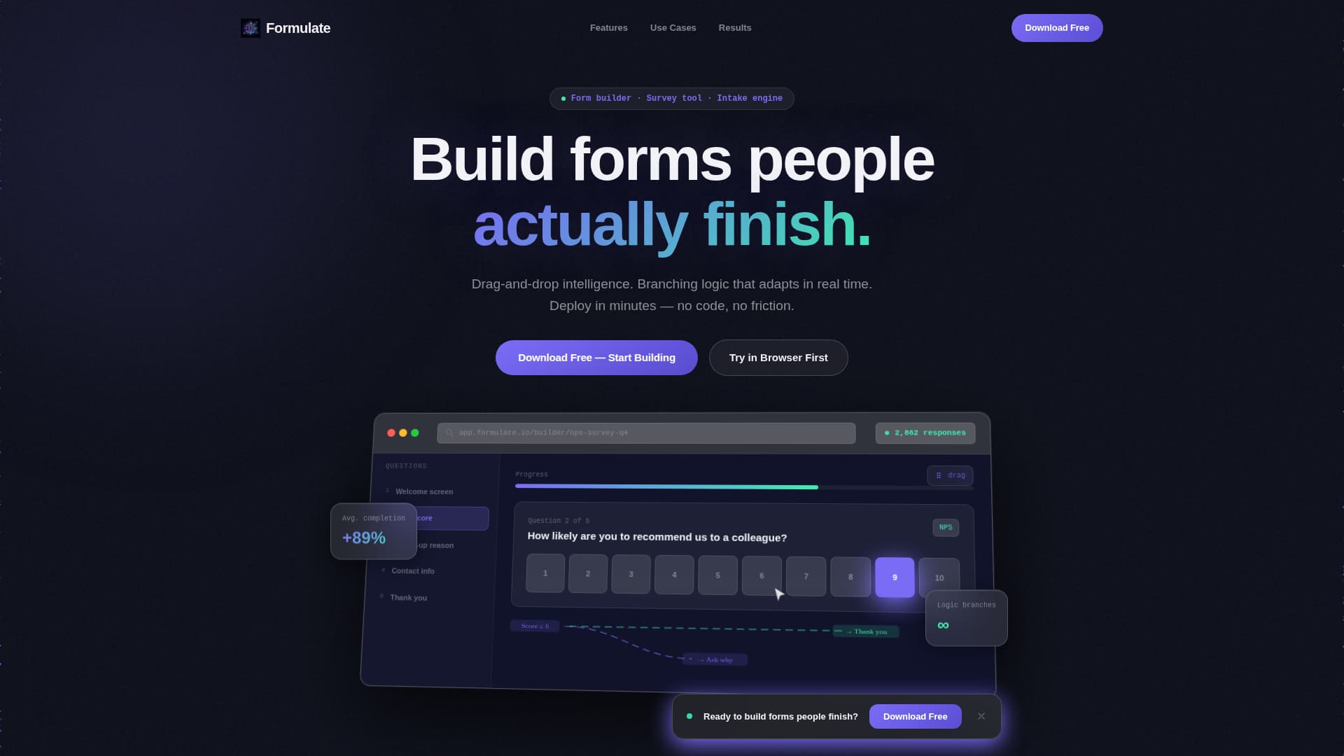 Formulate - Intelligent Form Builder Landing Page Template
