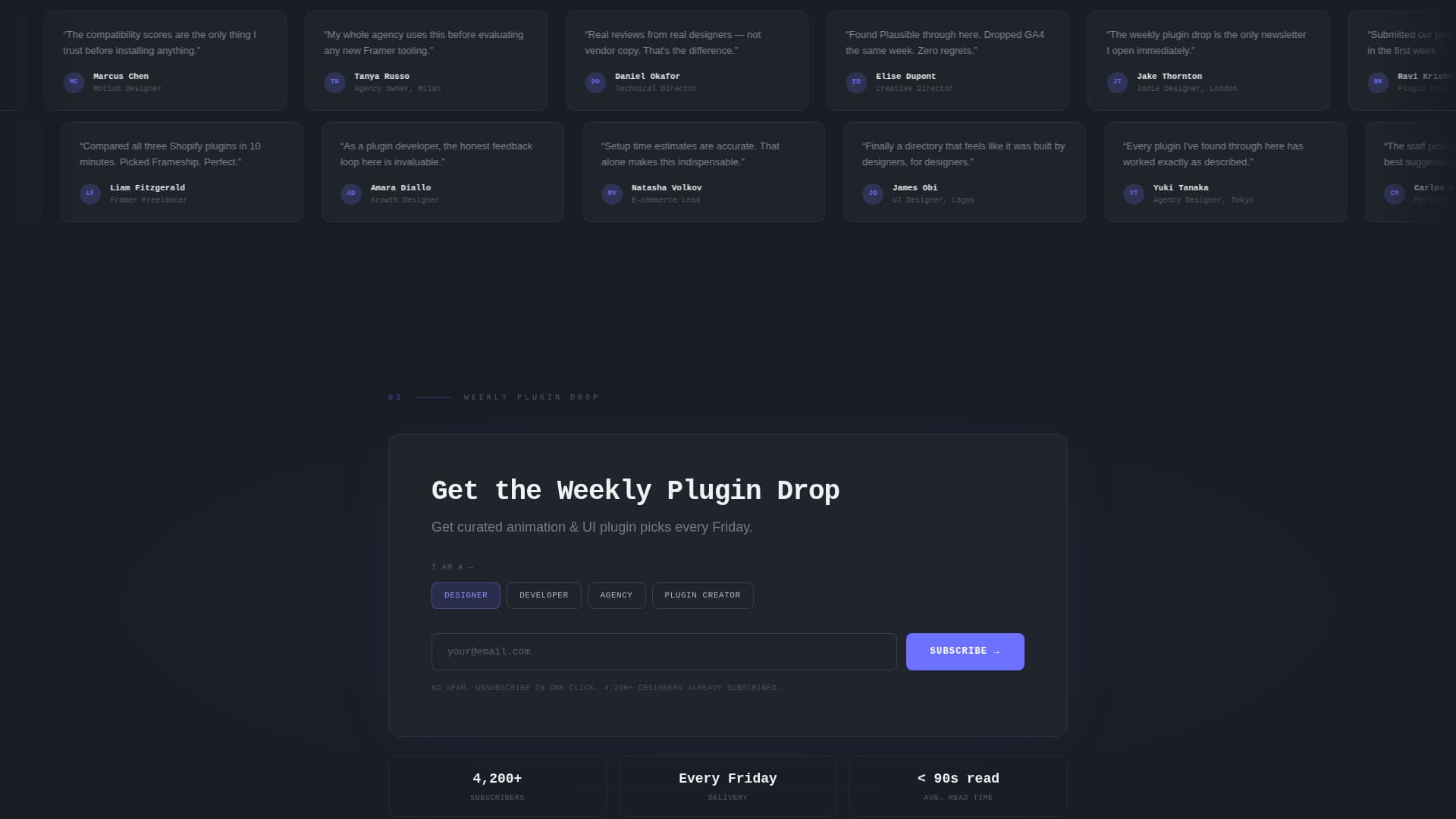 Framer - Premium Plugin Landing Page Template
