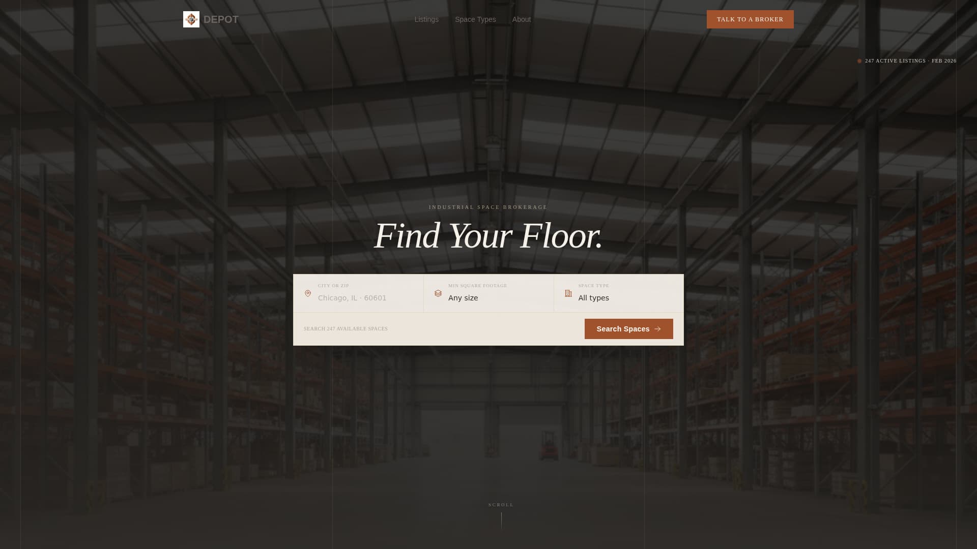 Depot - Cinematic Industrial Landing Page Template