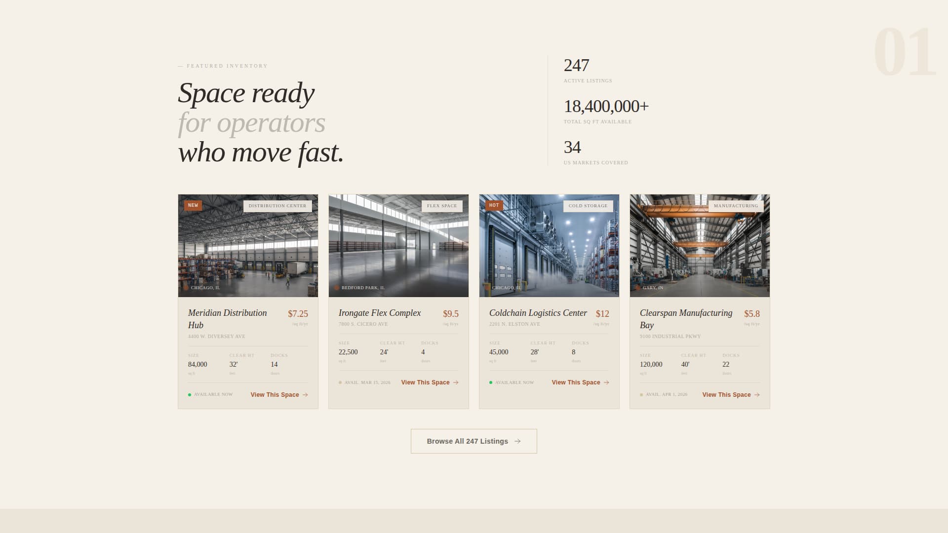 Depot - Cinematic Industrial Landing Page Template