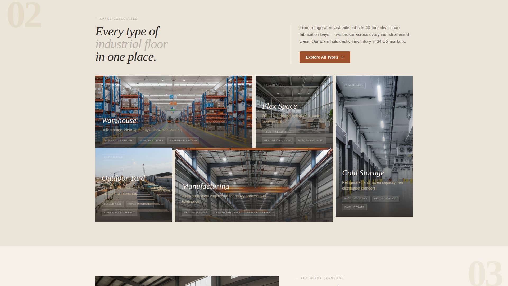 Depot - Cinematic Industrial Landing Page Template