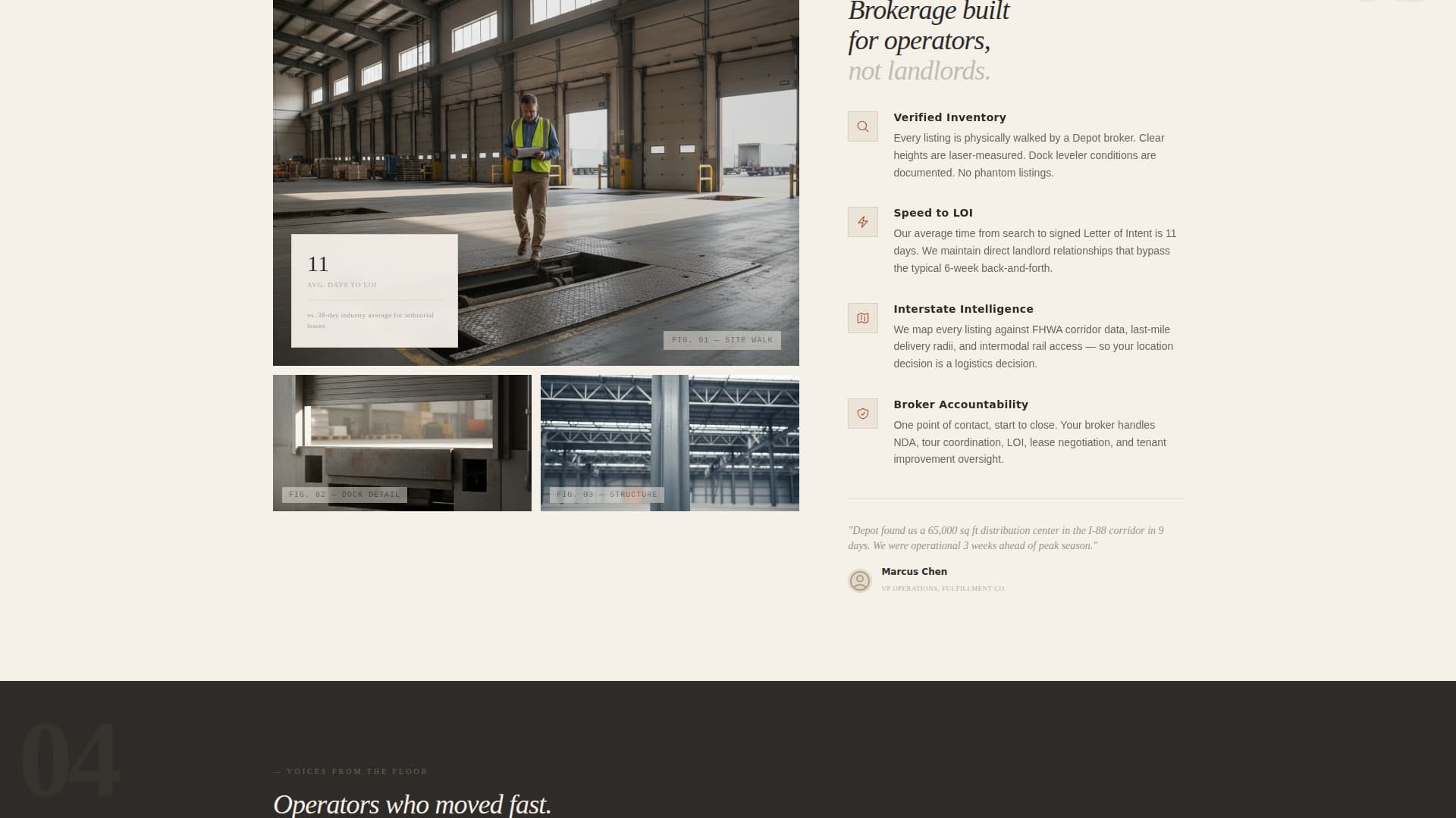 Depot - Cinematic Industrial Landing Page Template
