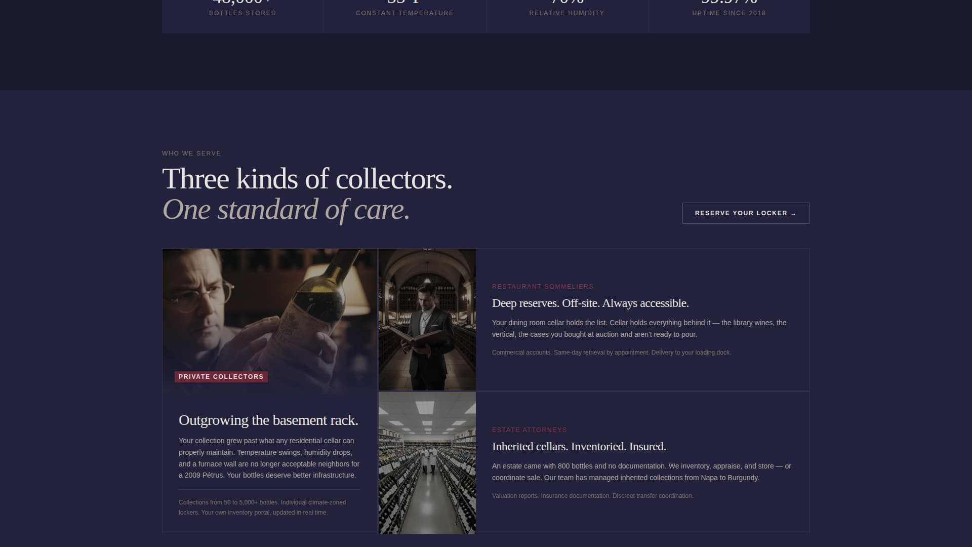 Cellar - Immersive Winestorage Landing Page Template