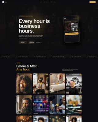 Fade - Sleek Barbershop Landing Page Template