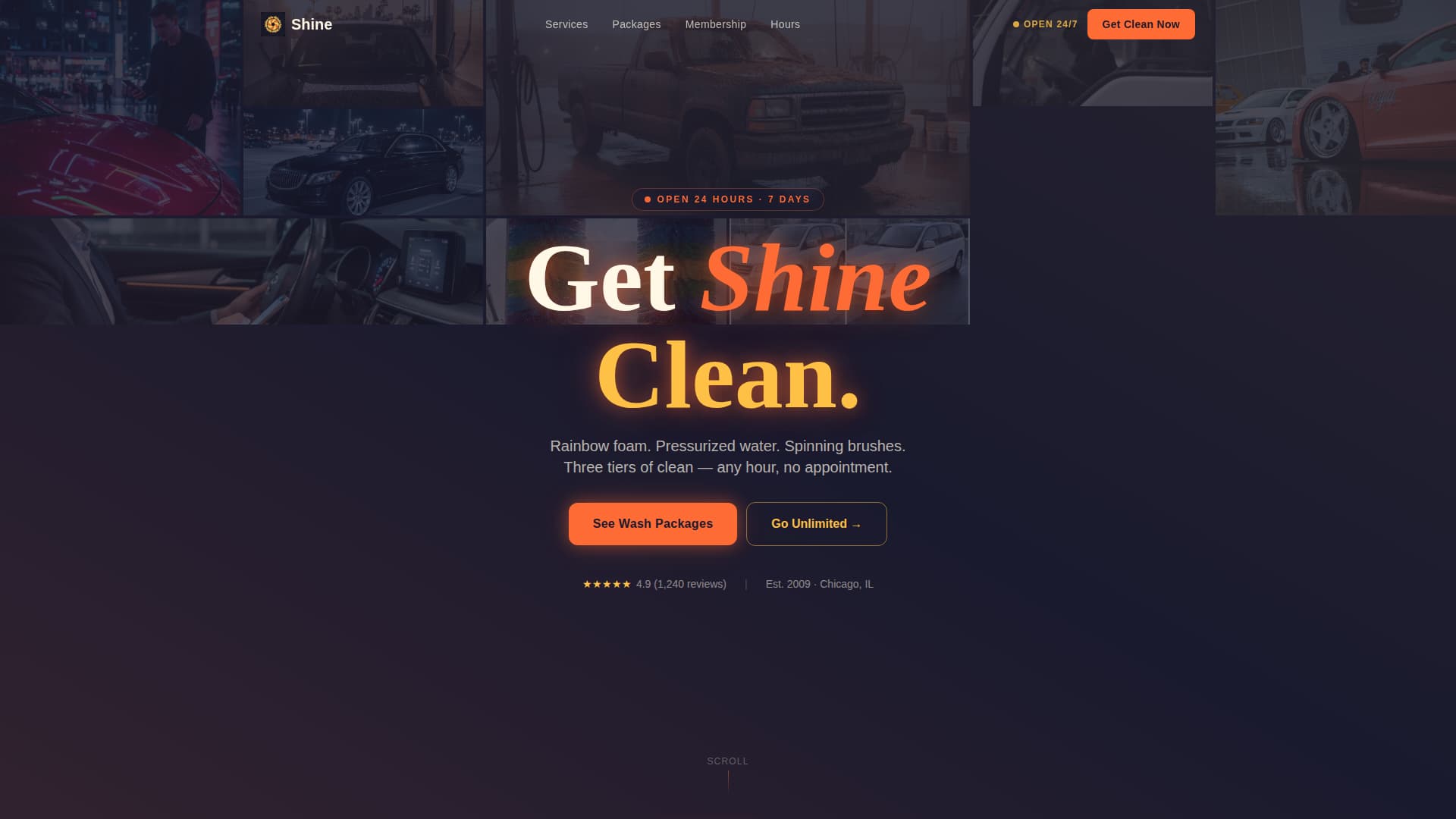 Shine - Radiant Carwash Landing Page Template