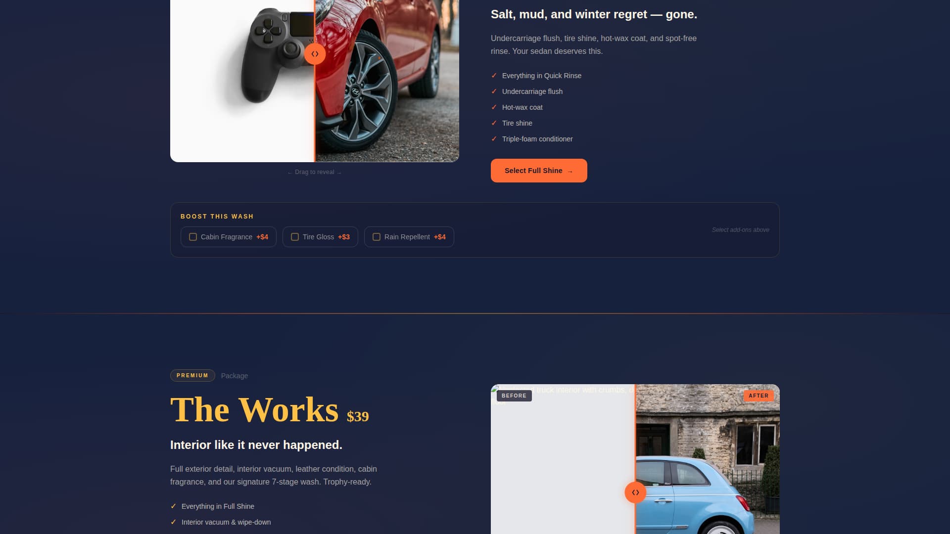 Shine - Radiant Carwash Landing Page Template