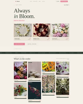 Bloom - Midnight Florist Landing Page Template