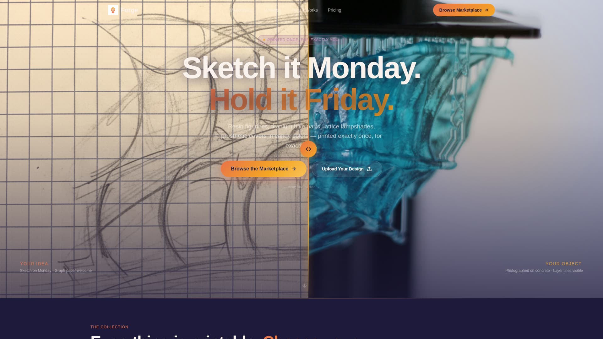 Forge - Custom 3D Marketplace Landing Page Template