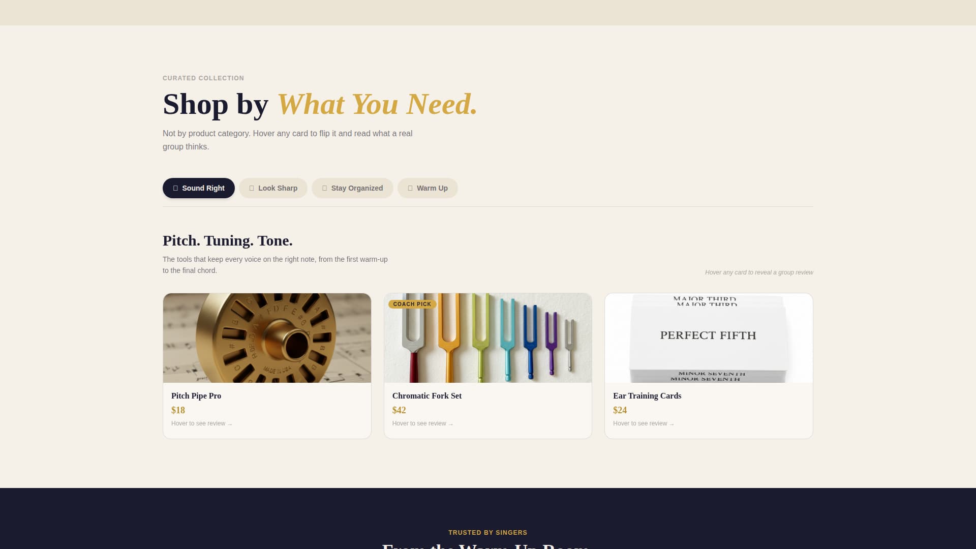 Riff - Curated Acappella Landing Page Template
