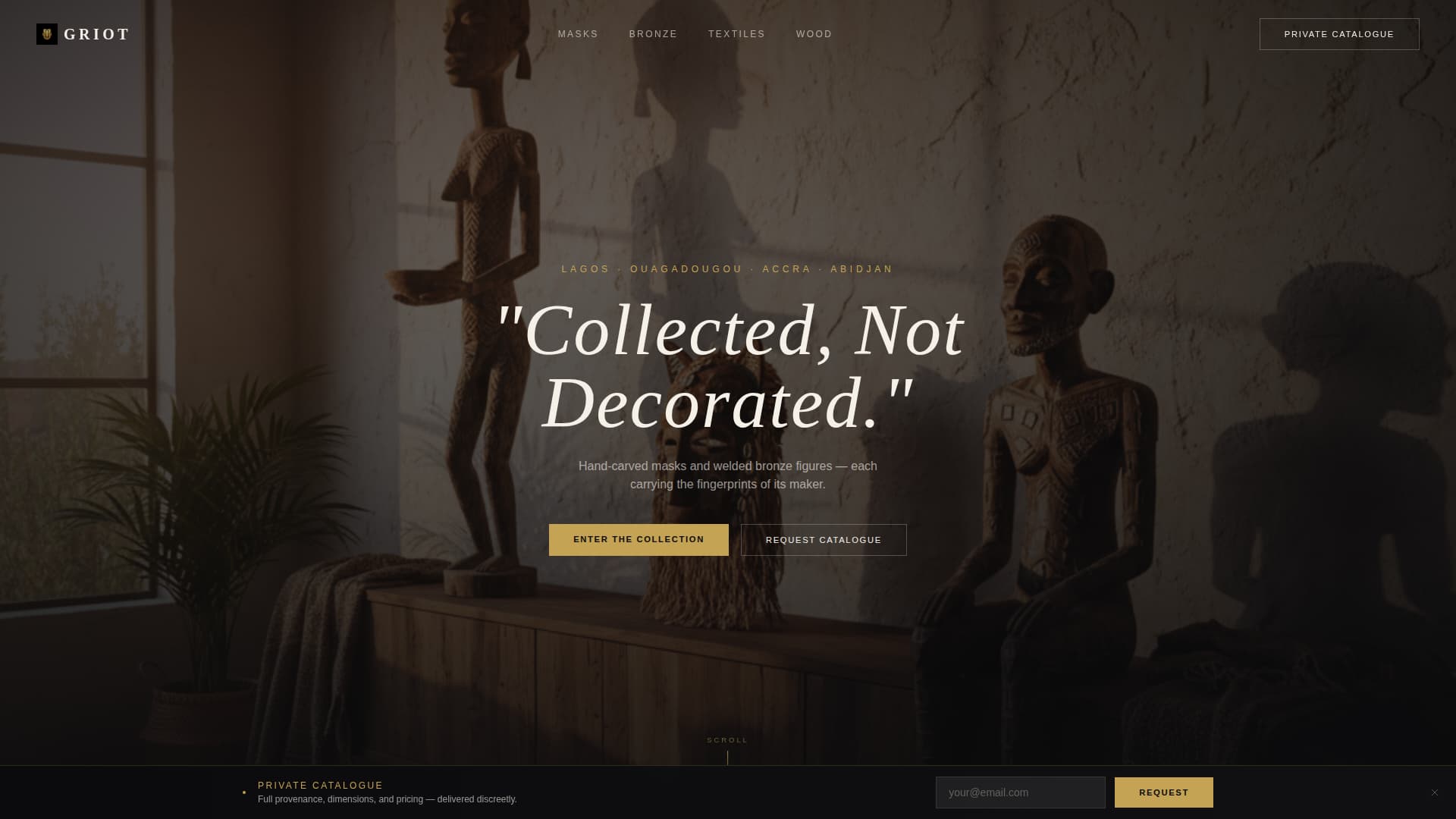 Griot - Curated Africanart Landing Page Template