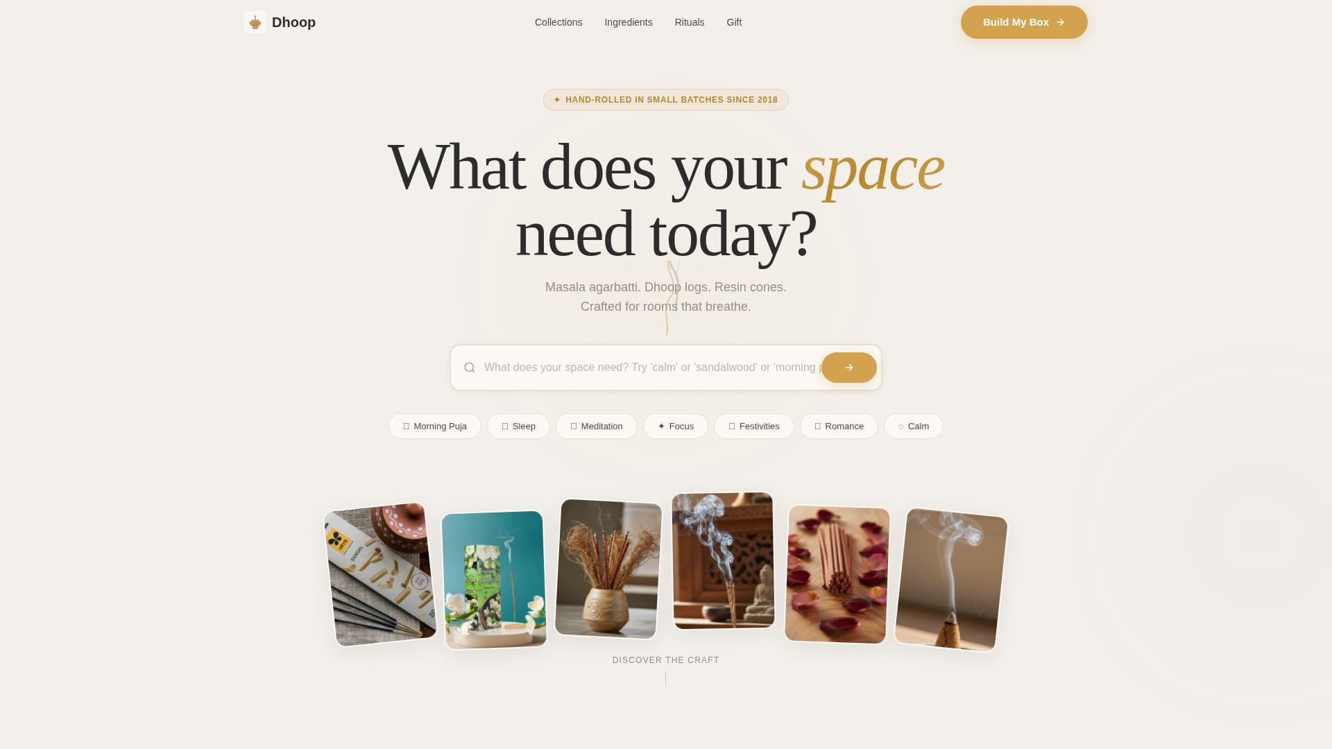 Dhoop - Aromatic Incense Landing Page Template