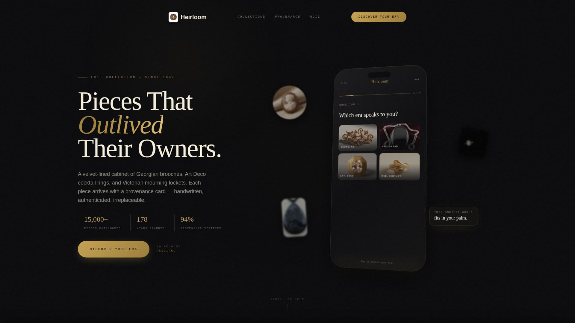 Heirloom - Timeless Jewelry Landing Page Template